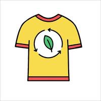 A t - shirt with a green leaf on it vector