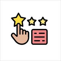 A hand pointing to a star icon vector