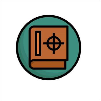 A book with a cross on it in a circle vector