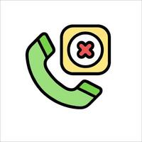 A phone receiver with an x on it vector