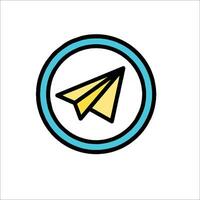 A paper airplane icon in a circle vector
