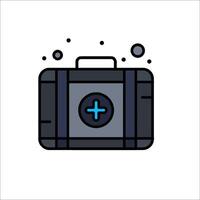 A black and blue briefcase with a plus sign on it vector