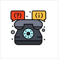 An icon of a telephone with two speech bubbles vector