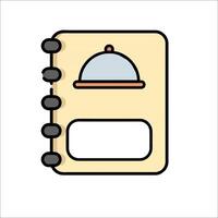 A notebook with a cloche on top of it vector