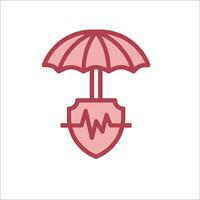 An umbrella with a heart beat on it vector