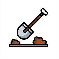 A shovel and shovel icon on a white background vector