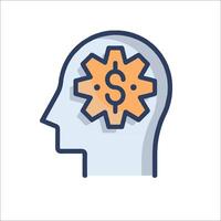 A person's head with a dollar sign in the middle vector