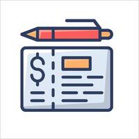 A pencil and paper with a dollar sign on it vector