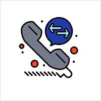 A phone call icon with a speech bubble vector