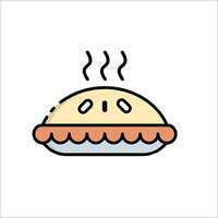 A pie with a hot pie on top of it vector