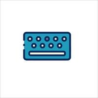 A blue keyboard icon on a white background vector
