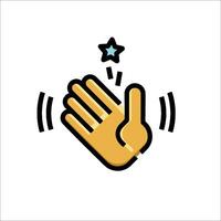 A hand with a star on it and a star in the middle vector