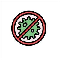A no virus sign with a green and red circle vector