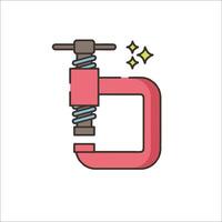 A red clamp with a star on it vector