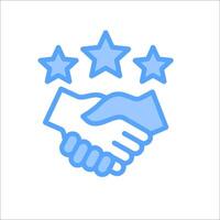 A handshake with five stars on it vector