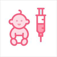 A baby and an injection are next to each other vector