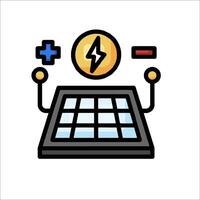 A solar panel with a lightning bolt on it vector