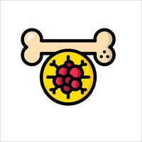 A bone with a red ball on it vector