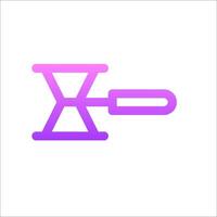 A purple and pink icon of a clock vector