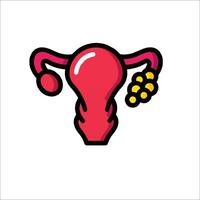 The uterus is shown with grapes on it vector
