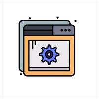 A computer screen with a gear wheel on it vector