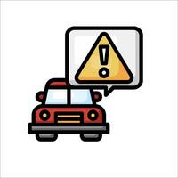 Car with caution sign vector