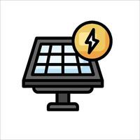 A solar panel with a lightning bolt on it vector