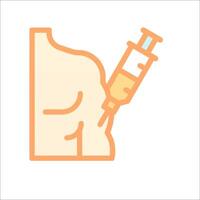 An injection is being injected into a person's stomach vector