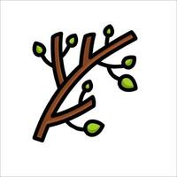 A branch with leaves and leaves on it vector