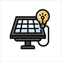 Solar panel with light bulb icon illustration vector