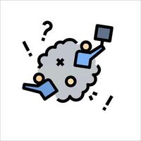 A cloud with a person holding a sign and a cloud with a person holding a sign vector