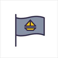 A flag with a boat on it vector