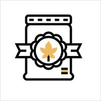 A bag of cannabis with a leaf on it vector