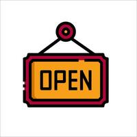 Open sign icon illustration vector