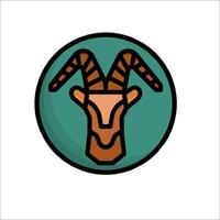 A goat head icon in a circle vector