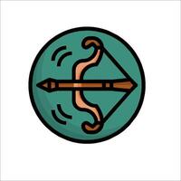 An arrow and bow icon in a circle vector