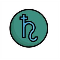The zodiac sign of the scorpio is shown in a circle vector