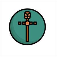 A cross with a sword in the middle of it vector