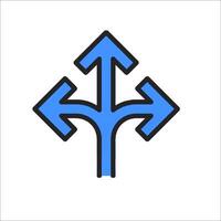 A blue arrow pointing to the right and left vector