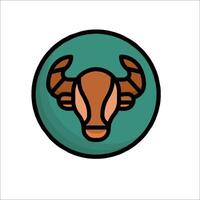 A bull head icon in a circle vector