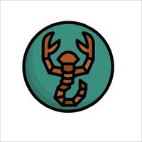 A scorpion icon in a circle vector