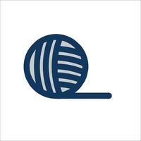 A ball of yarn is shown in a flat design vector