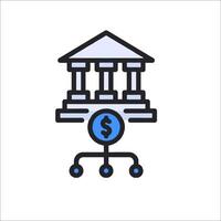 A bank building with a dollar sign on top vector