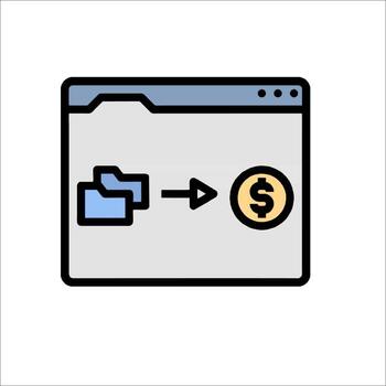 A file folder with a dollar sign on it vector