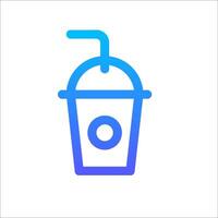 A drink with a straw and a straw in it vector