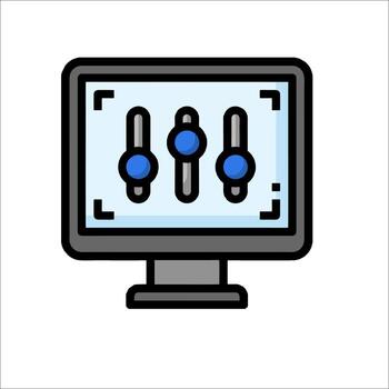 un computadora monitor con Tres botones en eso vector