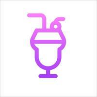 A purple drink with a straw and a straw vector