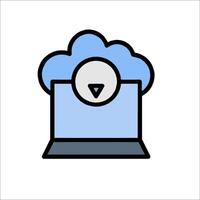 A cloud with a computer on top of it vector