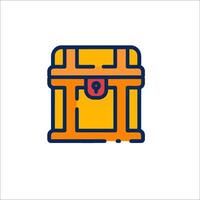 A yellow and orange chest icon on a white background vector