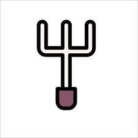 A black and white icon of a pitchfork vector